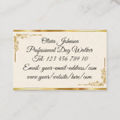 Gold Beruflich Elegante Moderne Script Caligraphy Visitenkarte (Rückseite)