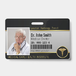 Gold Beruflich Medical Caduceus Foto ID Ausweis