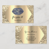 Gold Beruflich Permanent Makeup Artist Blue Visitenkarte (Vorne/Hinten)