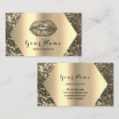 Gold Beruflich Permanent Makeup Artist Kiss Visitenkarte (Vorne/Hinten)