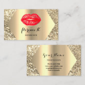 Gold Beruflich Permanent Makeup Artist Red Visitenkarte (Vorne/Hinten)