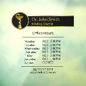 Gold Berufliche Hygieia Medizinische Öffnungszeite Fensteraufkleber (Blatt 3)