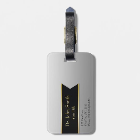 Gold Berufliche Medizin Caduceus - Gepäckmarke Gepäckanhänger (Rückseite vertikal)