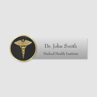 Gold Berufliche Medizin Caduceus Namensschild