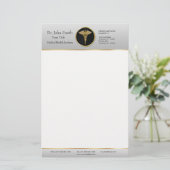 Gold Berufliche Medizin Caduceus - Stationery Briefpapier (Stehend Vorderseite)