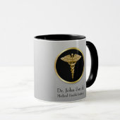 Gold Berufliche Medizin Caduceus Tasse (VorderseiteRechts)