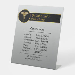 Gold Berufliche medizinische Caduceus Öffnungszeit Sockelschild