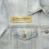 Gold Berufliche Personalisierte Monogramm und Name Namensschild (Beispiel)
