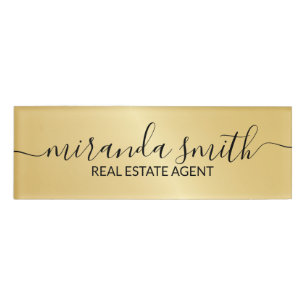 Gold Beruflicher Personalisierter Name Namenschild