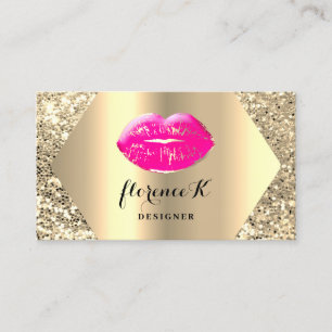 Gold Berufliches Permanentes Makeup Artist Pink Visitenkarte