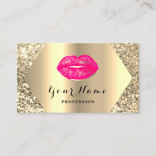 Gold Berufliches Permanentes Makeup Künstler Pink Visitenkarte