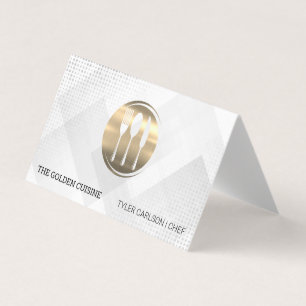 Gold Besteck Restaurant Kulinarische Catering Visitenkarten