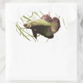 Gold Betta Siamese Fighting Fish Ovaler Aufkleber (Tasche)