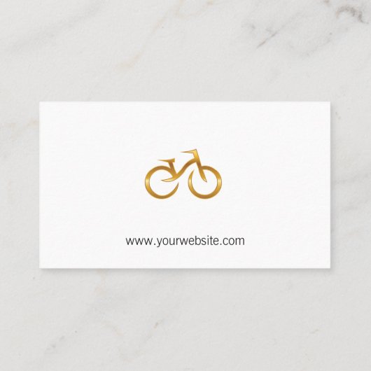 Gold Bicycle Logo | Reparaturgeschäft Terminkarte (Rückseite)
