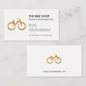 Gold Bicycle Logo | Reparaturgeschäft Terminkarte (Vorne/Hinten)