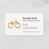 Gold Bicycle Logo | Reparaturgeschäft Terminkarte (Vorderseite)