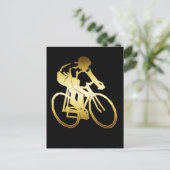 GOLD BIKE RIDER POSTKARTE (Stehend Vorderseite)
