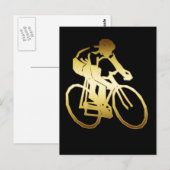 GOLD BIKE RIDER POSTKARTE (Vorne/Hinten)