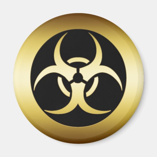 GOLD BIO-HARZARD SYMBOL MAGNET (Vorne)