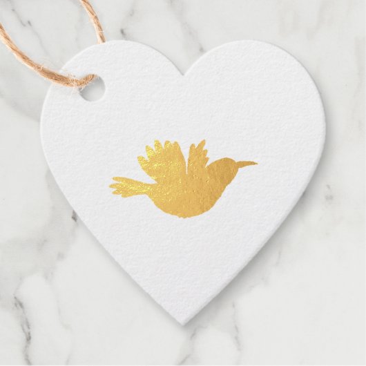 Gold Bird Heart Geschenkanhänger (Vorderseite)