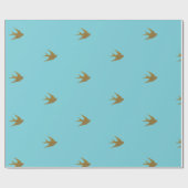 Gold Bird Print Geschenkpapier (Flach)