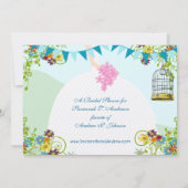 Gold Birdcage Bunting Garden Brautparty Einladung (Rückseite)