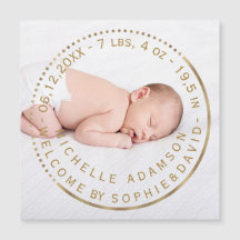 Gold Birth Announcement Baby Foto