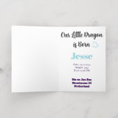 Gold birth card, boy, Dragon, pixel art.  (Innen Abgelegt)