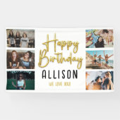 Gold Birthday Balloon Foto Happy Birthday Banner (Horizontal)