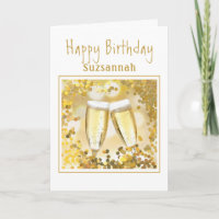 Gold Birthday Champagne Flöten Hinzufügen Custom F