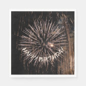 Gold Birthday Fireworks Serviette (Vorderseite)