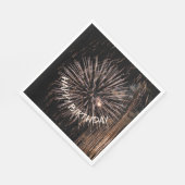 Gold Birthday Fireworks Serviette (Ecke)