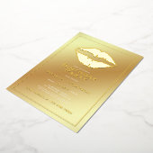 Gold Birthday Kiss Lips Einladung (Gedreht)