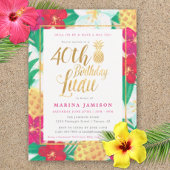 Gold Birthday Luau Party Einladungen