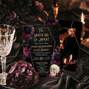 Gold bis dass der Tod uns scheidet Gothic Hochzeit Einladung