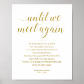 Gold bis wir wieder Beerdigung Gedicht mit Namen t Poster (Vorne)