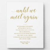 Gold bis wir wieder Gedächtnisgedicht mit Namen tr Fotoplatte (Vorderseite)