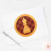 Gold Bishop Schess Piece Runder Aufkleber (Umschlag)