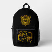 Gold Bison Buffalo Artwork mit aufwändigem Design Bedruckter Rucksack (Vorderseite)