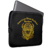 Gold Bison Buffalo Artwork mit aufwändigem Design Laptopschutzhülle (Vorne Rechts)