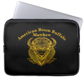 Gold Bison Buffalo Artwork mit aufwändigem Design Laptopschutzhülle (Vorderseite)