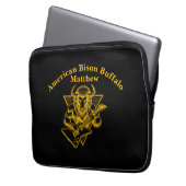 Gold Bison Buffalo Rocken auf Gitarre Laptopschutzhülle (Vorderseite Links)