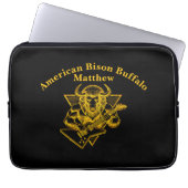 Gold Bison Buffalo Rocken auf Gitarre Laptopschutzhülle (Vorderseite)