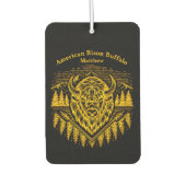 Gold Bison Head mit Bergen und Bäumen Autolufterfrischer (Vorderseite)