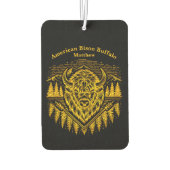 Gold Bison Head mit Bergen und Bäumen Autolufterfrischer (Rückseite)