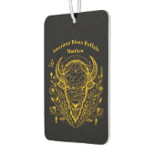 Gold Bison Illustration umgeben von Natur Autolufterfrischer (Links)