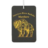 Gold Bison im Astronauten Anzug Erkundung des Welt Autolufterfrischer (Vorderseite)