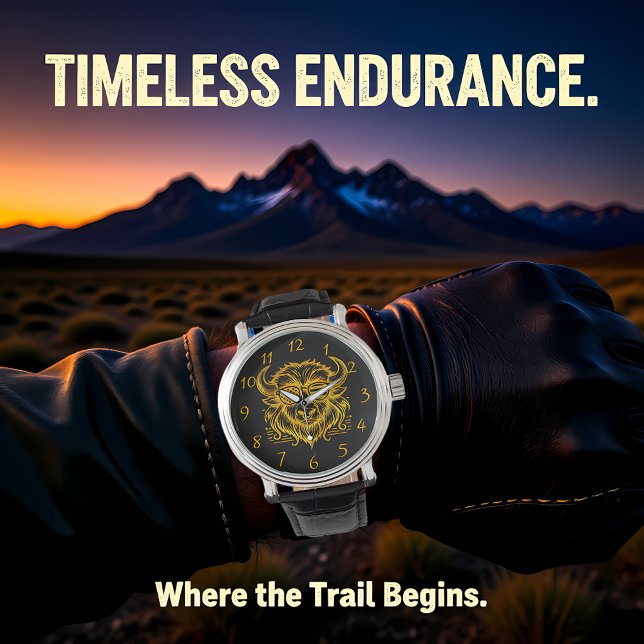 Gold Bison in Sonnenbrillen Illustration Armbanduhr (Von Creator hochgeladen)