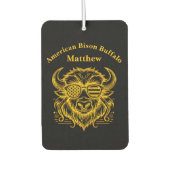 Gold Bison in Sonnenbrillen Illustration Autolufterfrischer (Vorderseite)