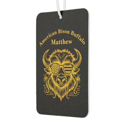 Gold Bison in Sonnenbrillen Illustration Autolufterfrischer (Links)